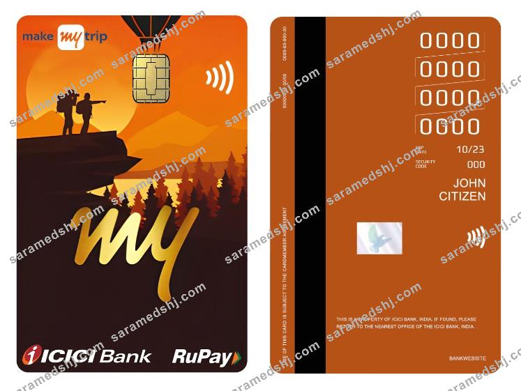 India Icici Bank RuPay MakeMyTrip vertical credit card